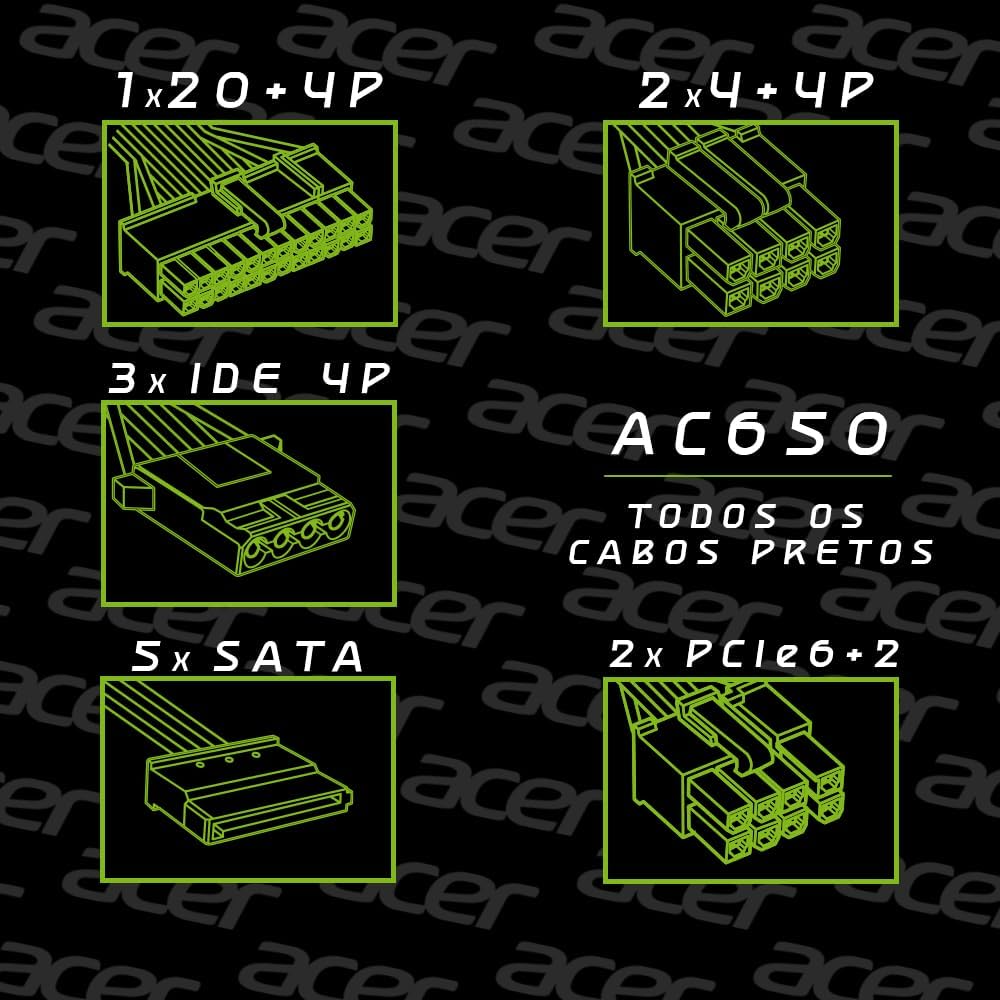 FTE ATX 650W AC650 PRETA 80+BRONZE ACER - Image 3