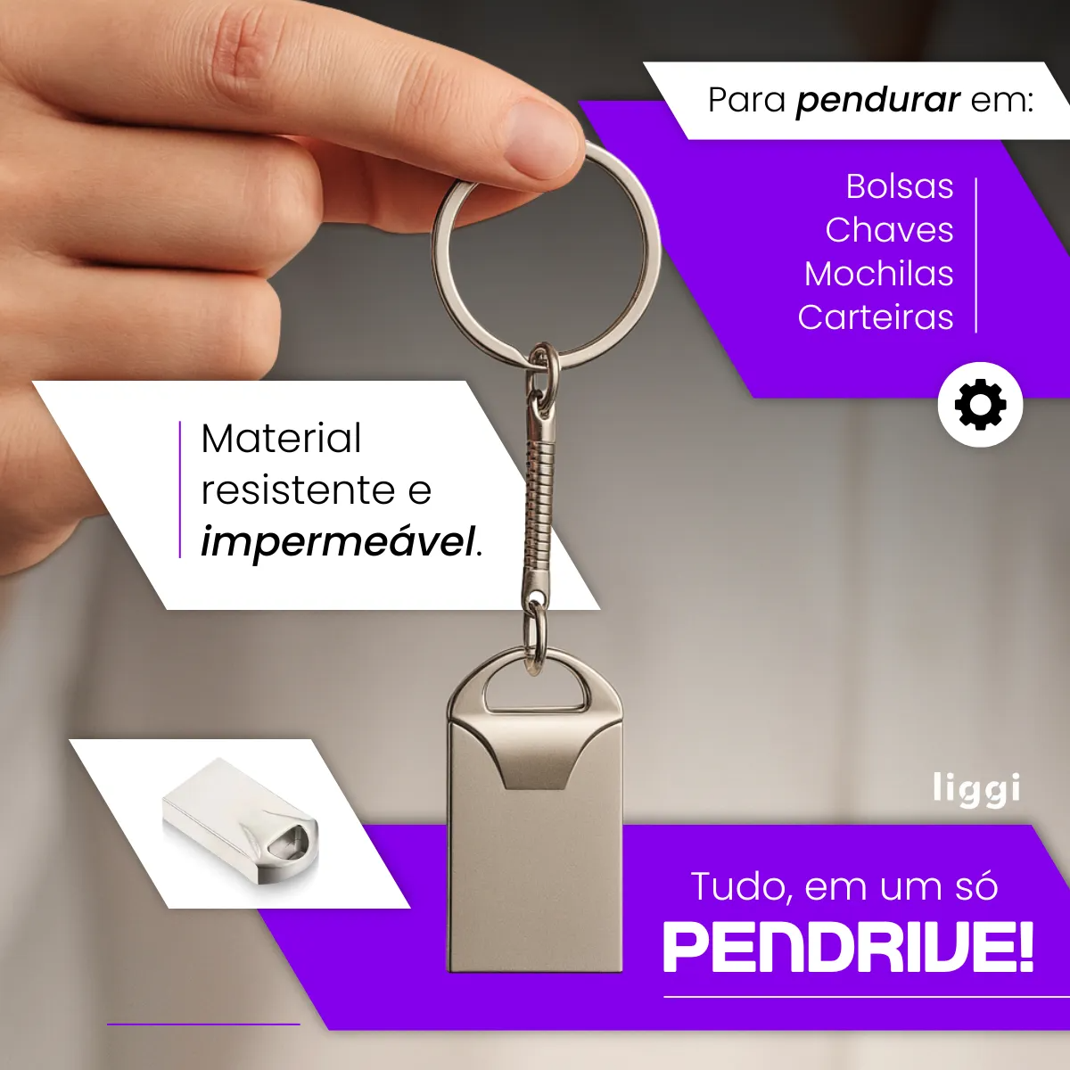 Pen Drive 16gb Mini Usb 2.0 Chaveiro Metalico Resistente - Image 2