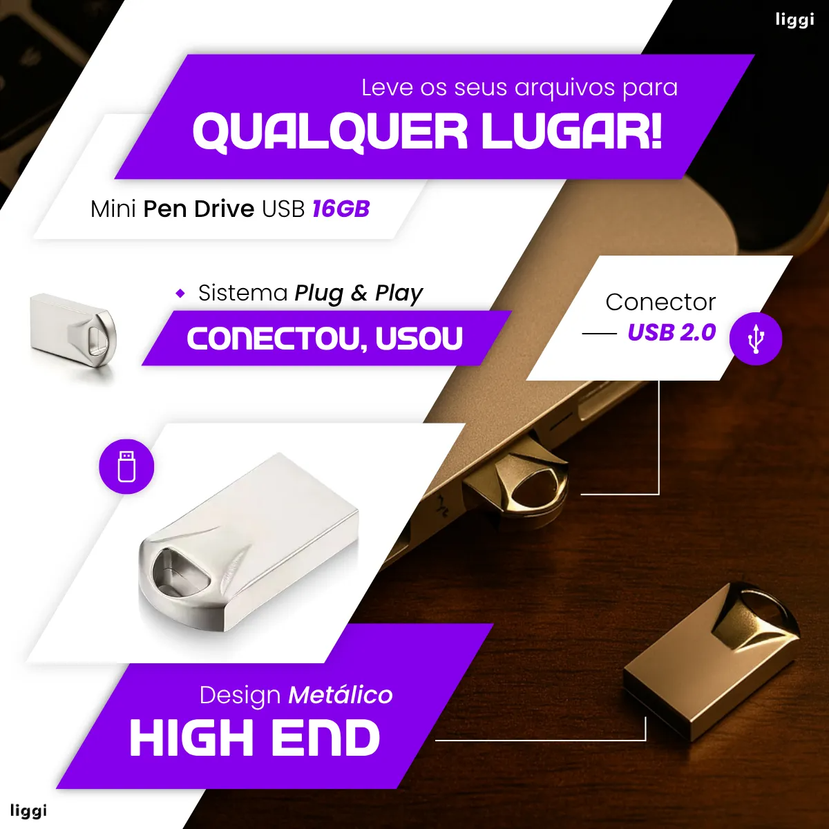 Pen Drive 16gb Mini Usb 2.0 Chaveiro Metalico Resistente - Image 4