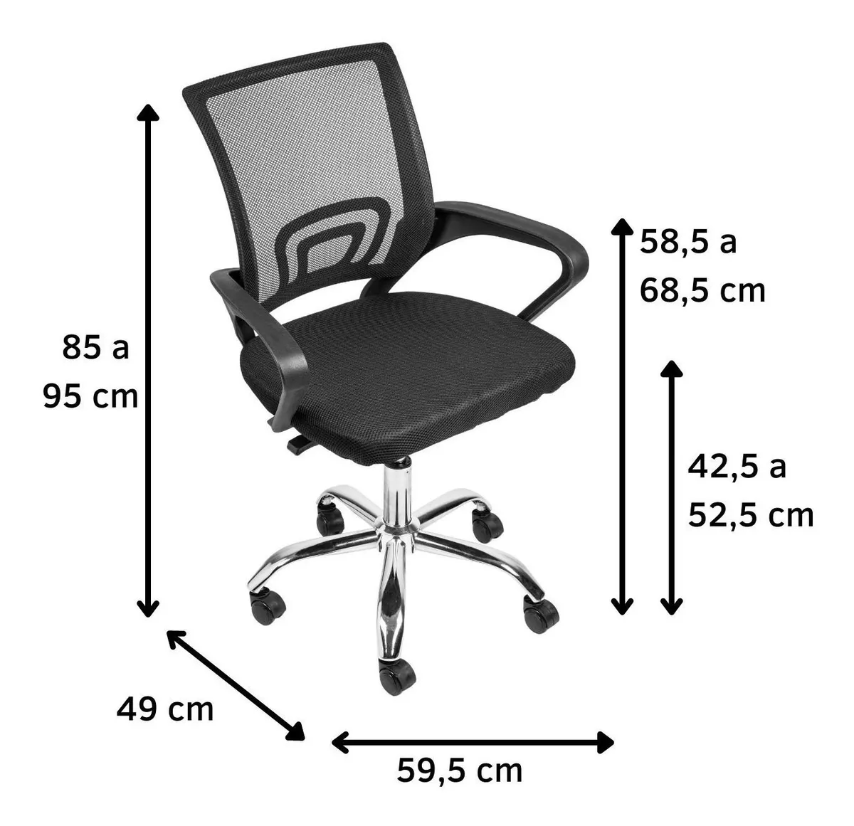 Cadeira de Escritorio Begonia Tela Mesh Ergonomica Giratoria - Image 6