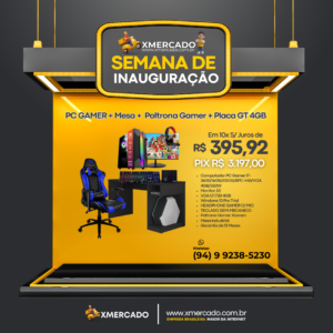 MICRO 3 BRZ PC – PC Gamer Completo com Mesa e Poltrona Gamer